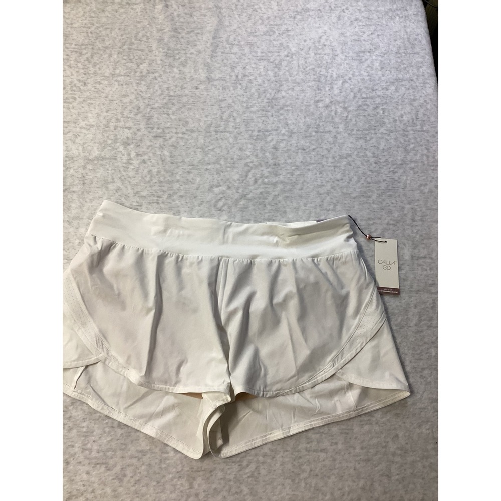Calia Kick It Up Performance Shorts White Running Woven Inner Brief NEW XXL